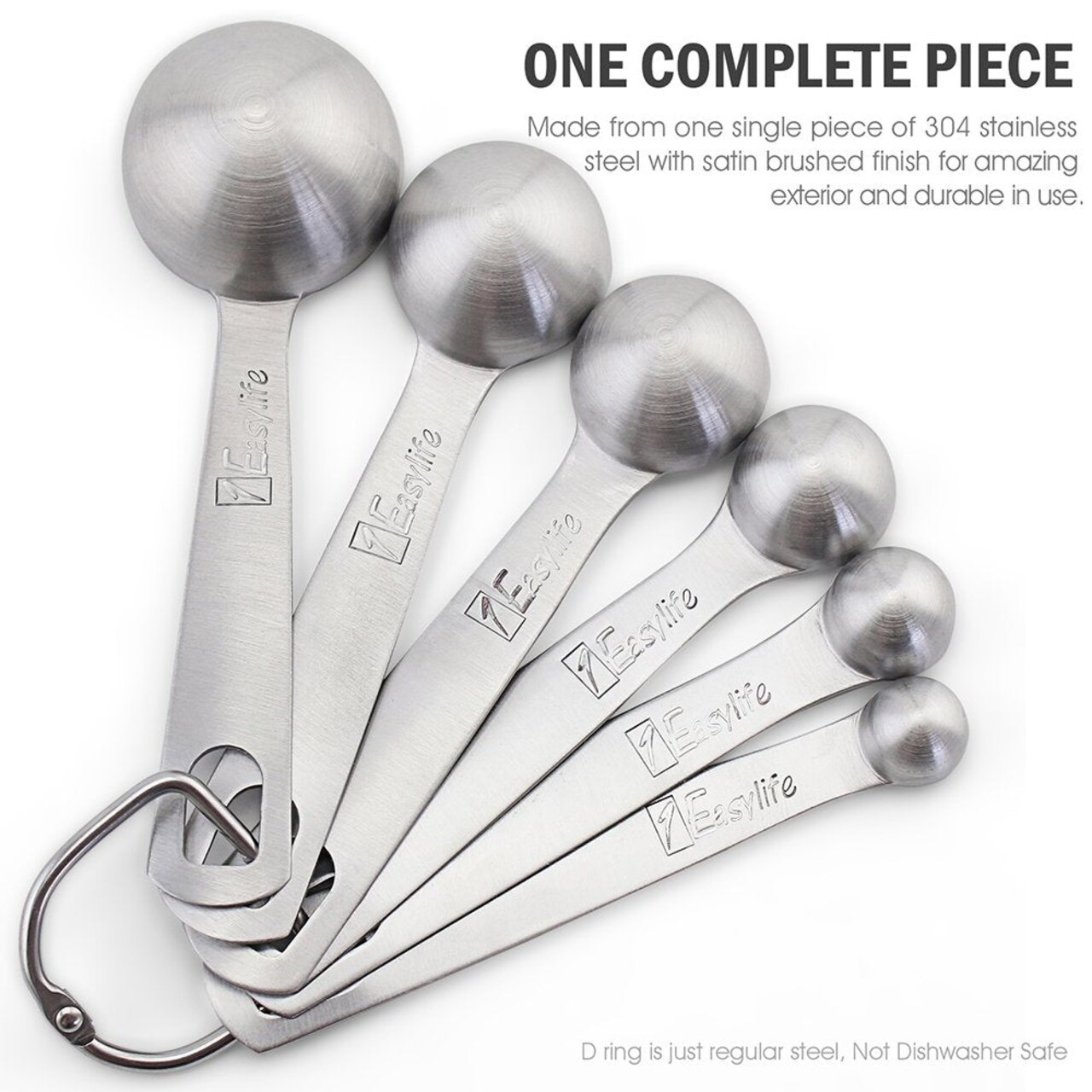 6 Pack 18/8 Stainless Steel Measuring Spoons,Measuring Dry and Liquid Ingredients